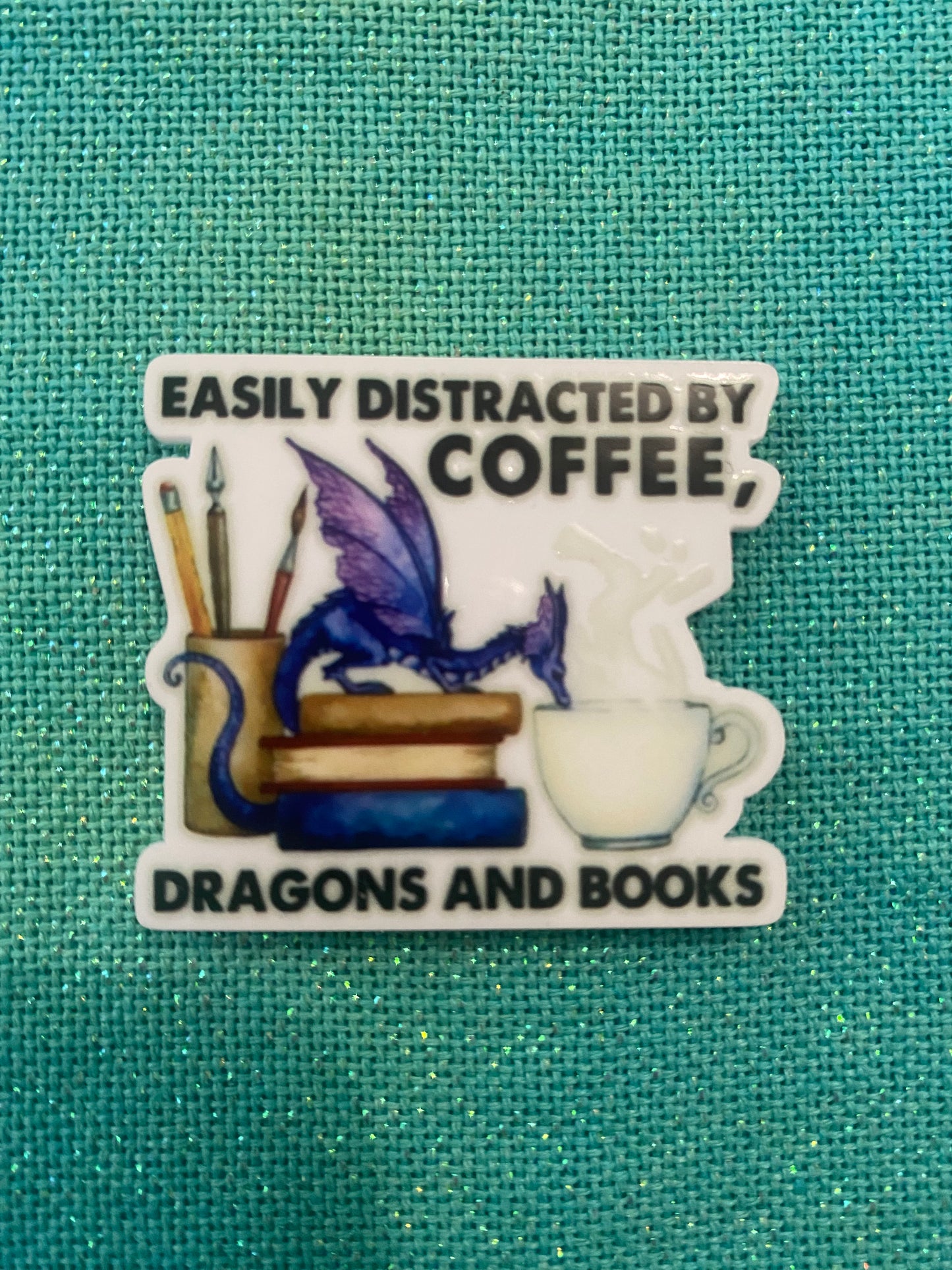 Easily Distracted by Coffee, Dragons and Books Needle Minder